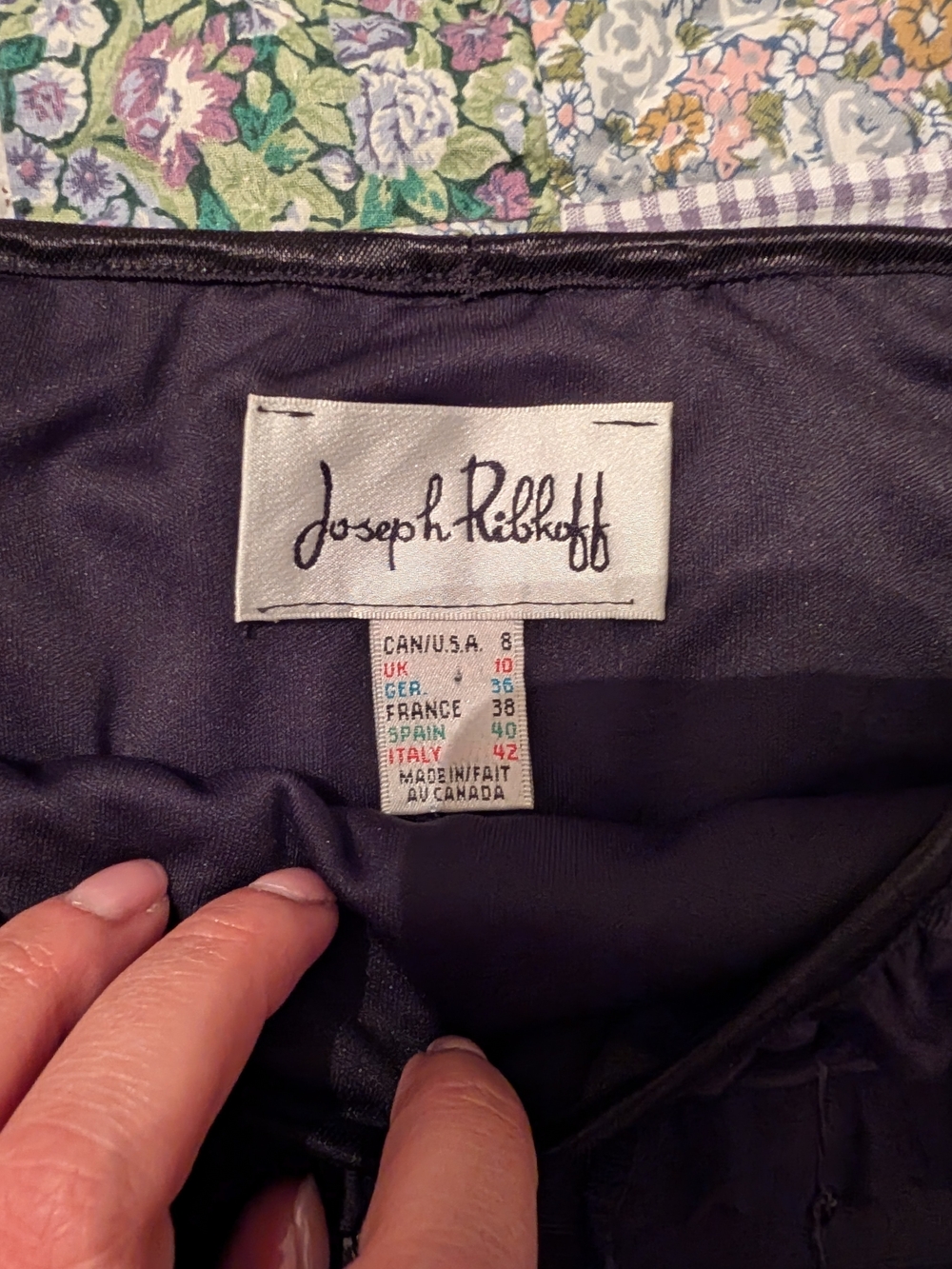 Joseph Ribkoff Black Ruffle-Striped Short Sleeve Top - Picture 3 of 4